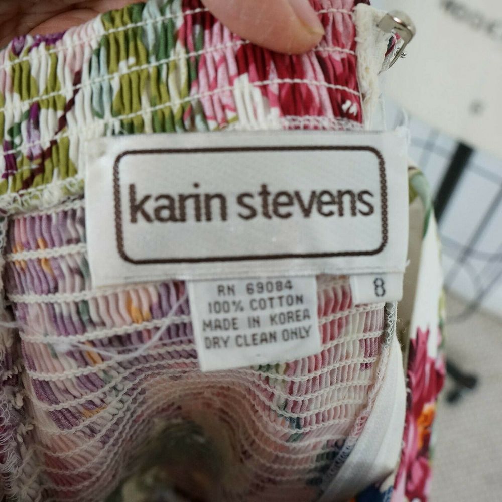 Vintage 90s Floral Dress Off Shoulder - Picture 7 of 7